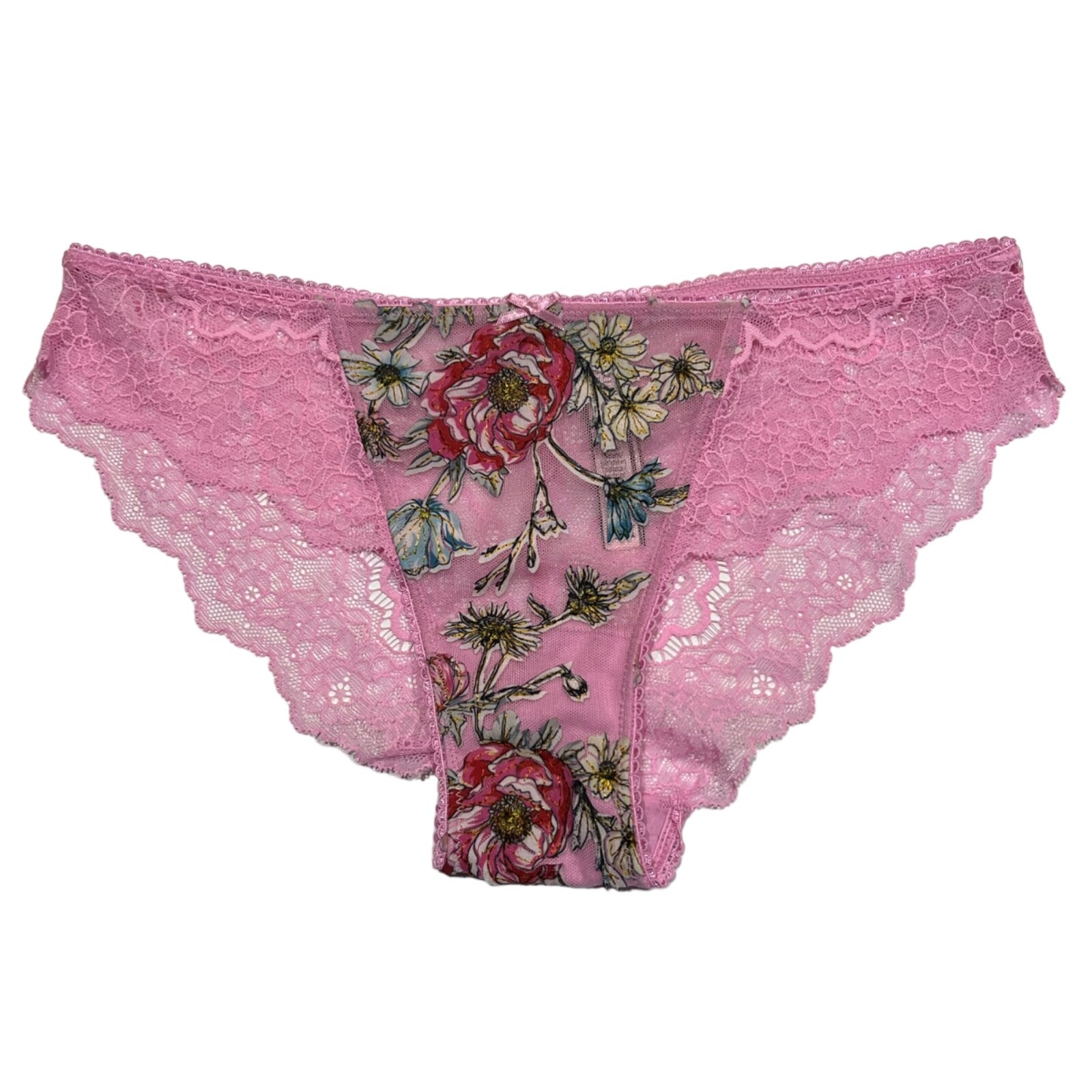 NWT VICTORIA’S SECRET Dream Angel Cheekini Pantie Sz S-L Pink Lace Floral