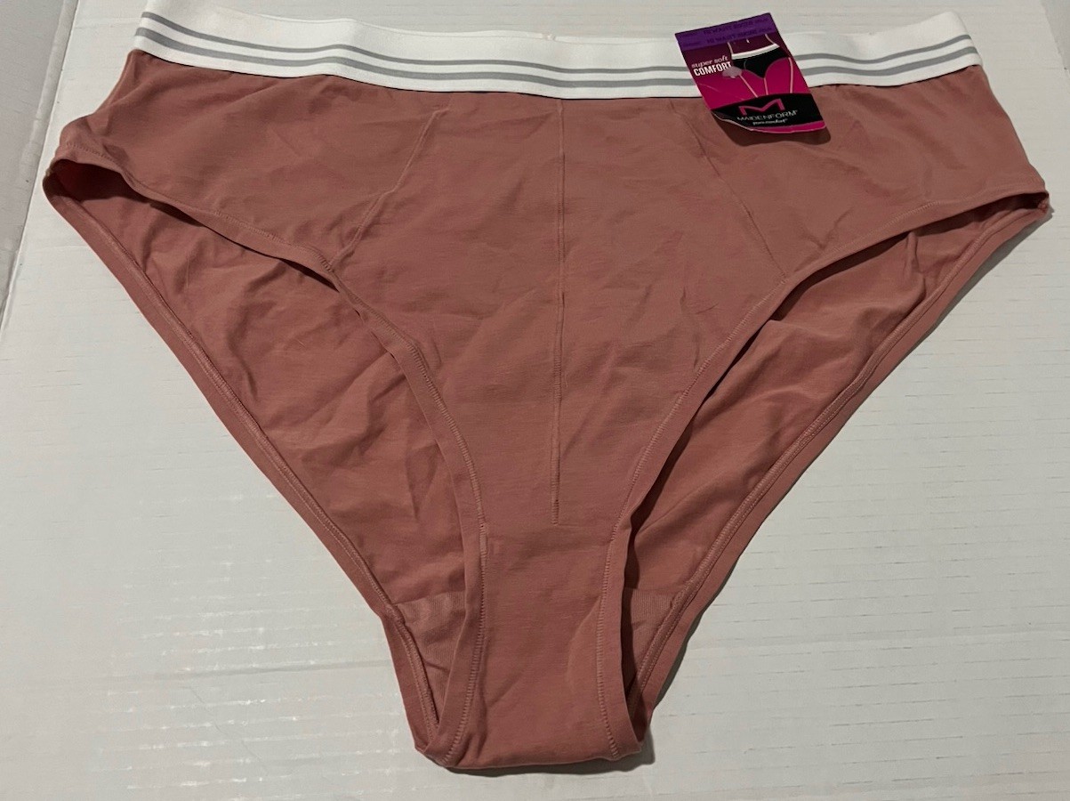 NWT Maidenform Hi Waist Bikini Panty Women 2XL DM032C Rose / Mauve