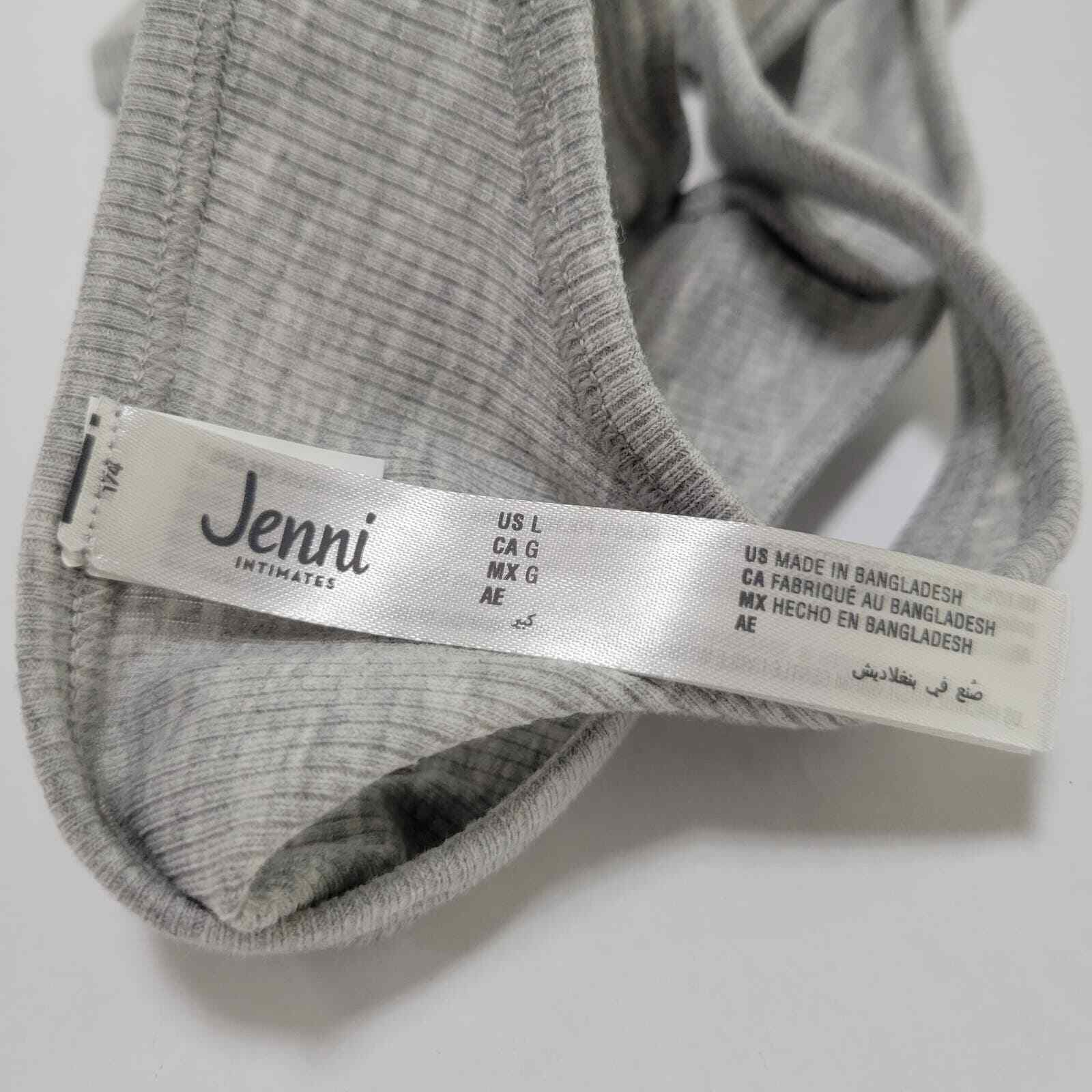 Jenni Women’s Ribbed Thong Panty, Sleep Grey Heather NWT Large