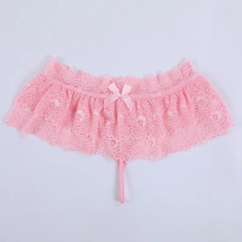 Women Lace Mini Skirt Micro High Waist Short Lingerie Underwear Panties Skirt
