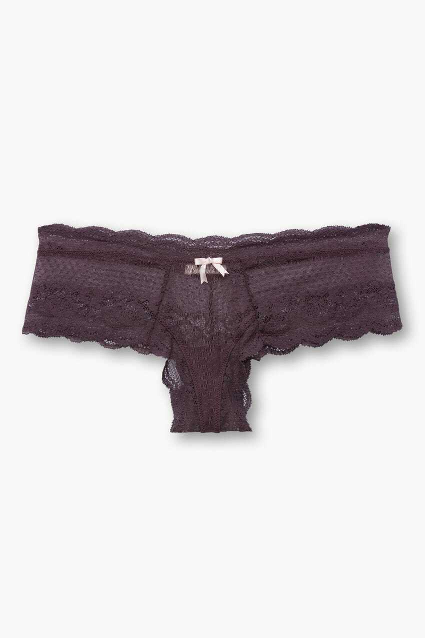 CLEARANCE – Eberjey Anouk Classic Lace Boythong in Espresso – S, M, L