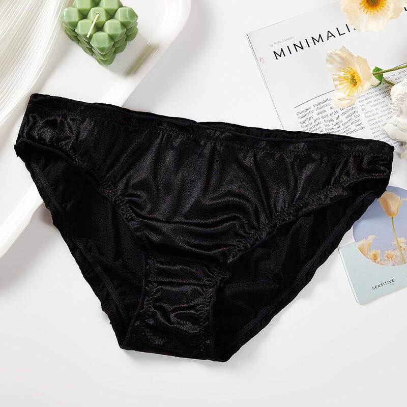 3Pcs Women Briefs Lot Bikini Low cut Panties Undies Satin Silky Cool Adult
