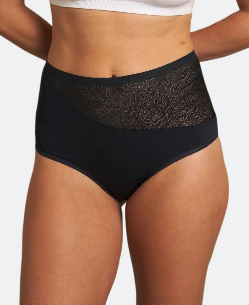 Saalt Women Volcanic Black Light Absorbency Leak Proof High Waist Briefs Size XS