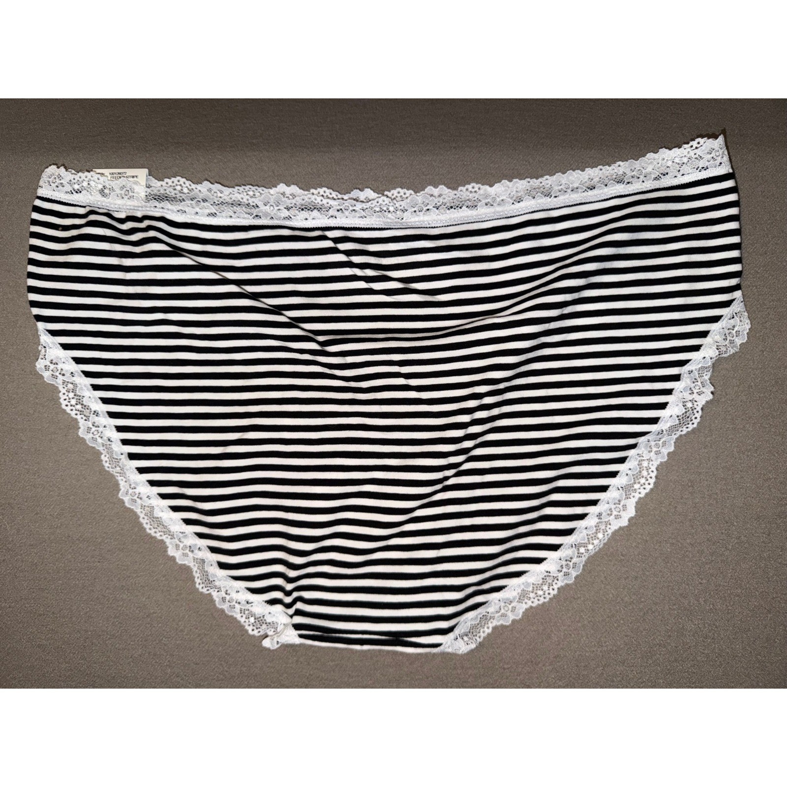 Jenni Intimates Hipster Brief Black White Stripe Lace, Lot of 2, Size XXXL, NWT
