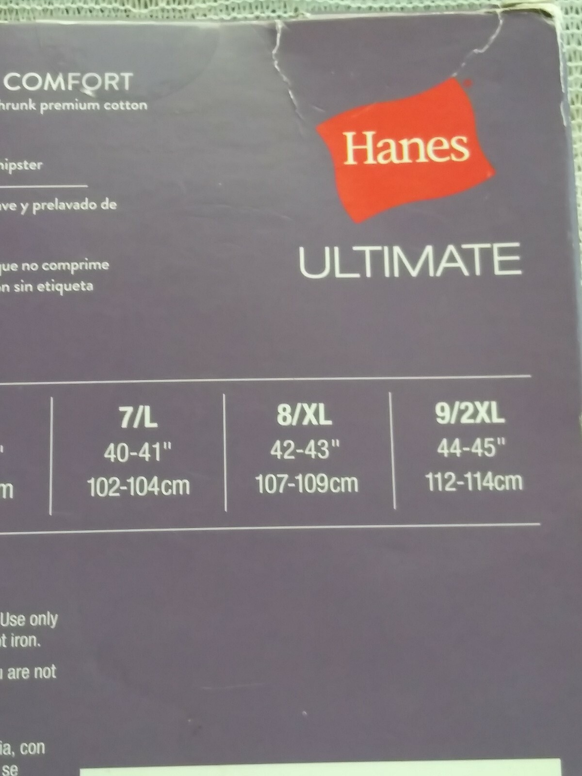 HANES ULTIMATE COTTON COMFORT 4 PACK HIPSTER SZ 9/2XL NIP