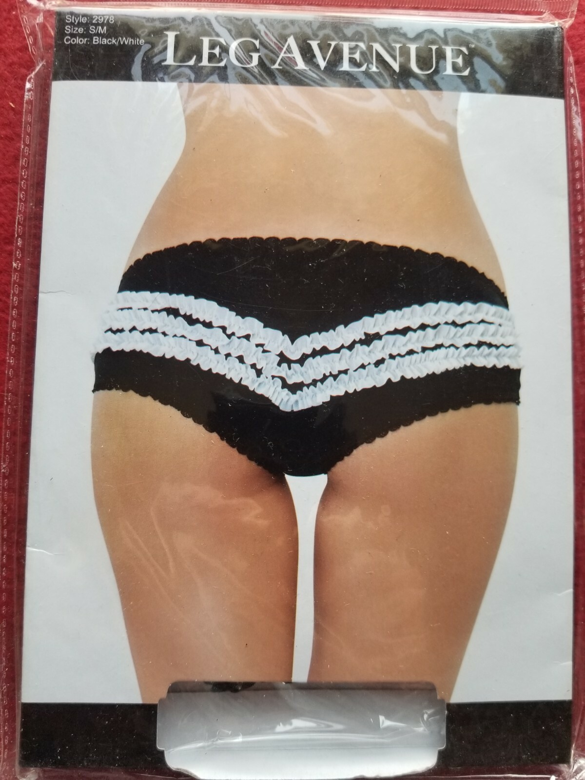 Leg Avenue Contrast Ruffle Back Panty Size S/M
