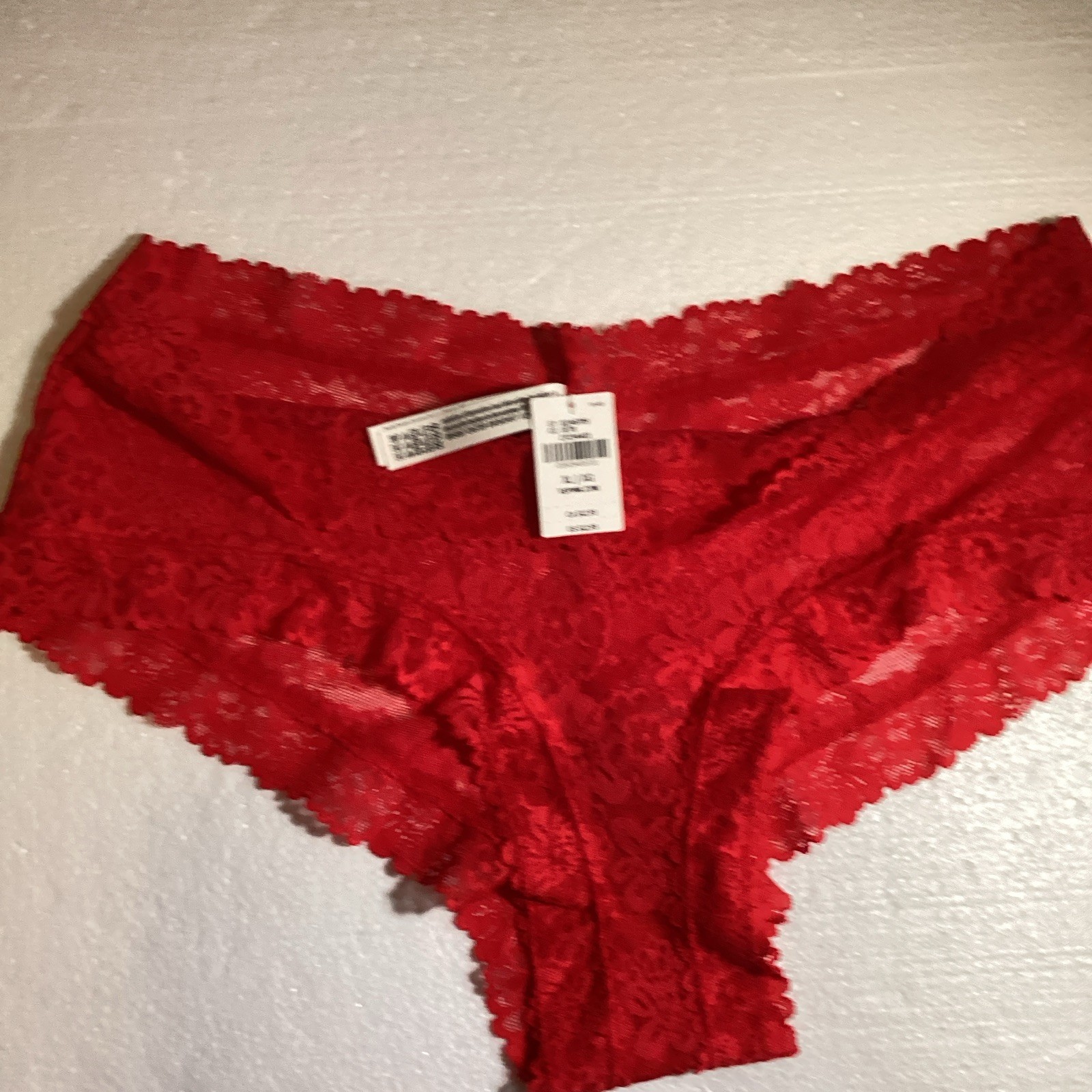 Victoria’s Secret Women’s Red Floral Lace Stretch Boyshort Panties, Size XL