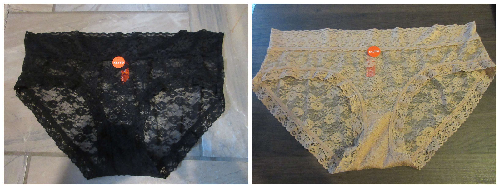 2 Joe Fresh Beige and Black Lace Panties Women’s XL