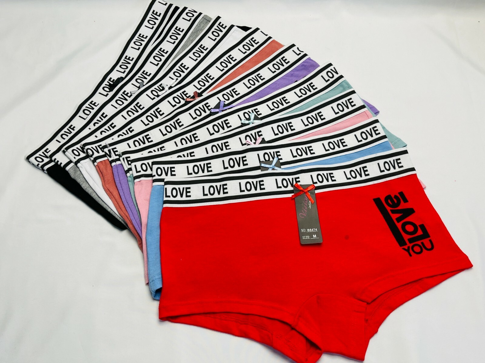 Boyshorts Sports LOVE Panties 6 OR 12 Undies 95% COTTON ACTIVE WEAR 8458 S-XL