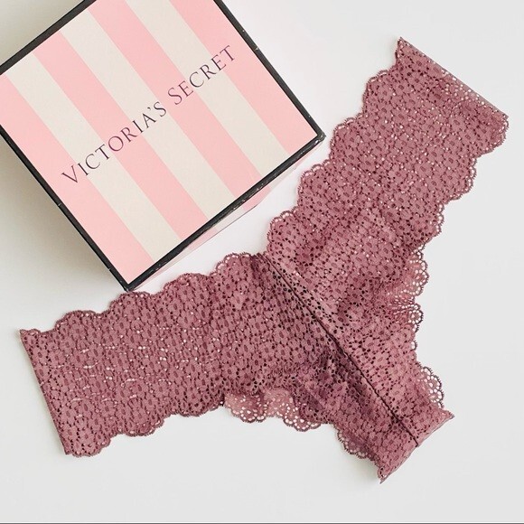 SMALL Victoria’s Secret mauve purple lace cheeky panties