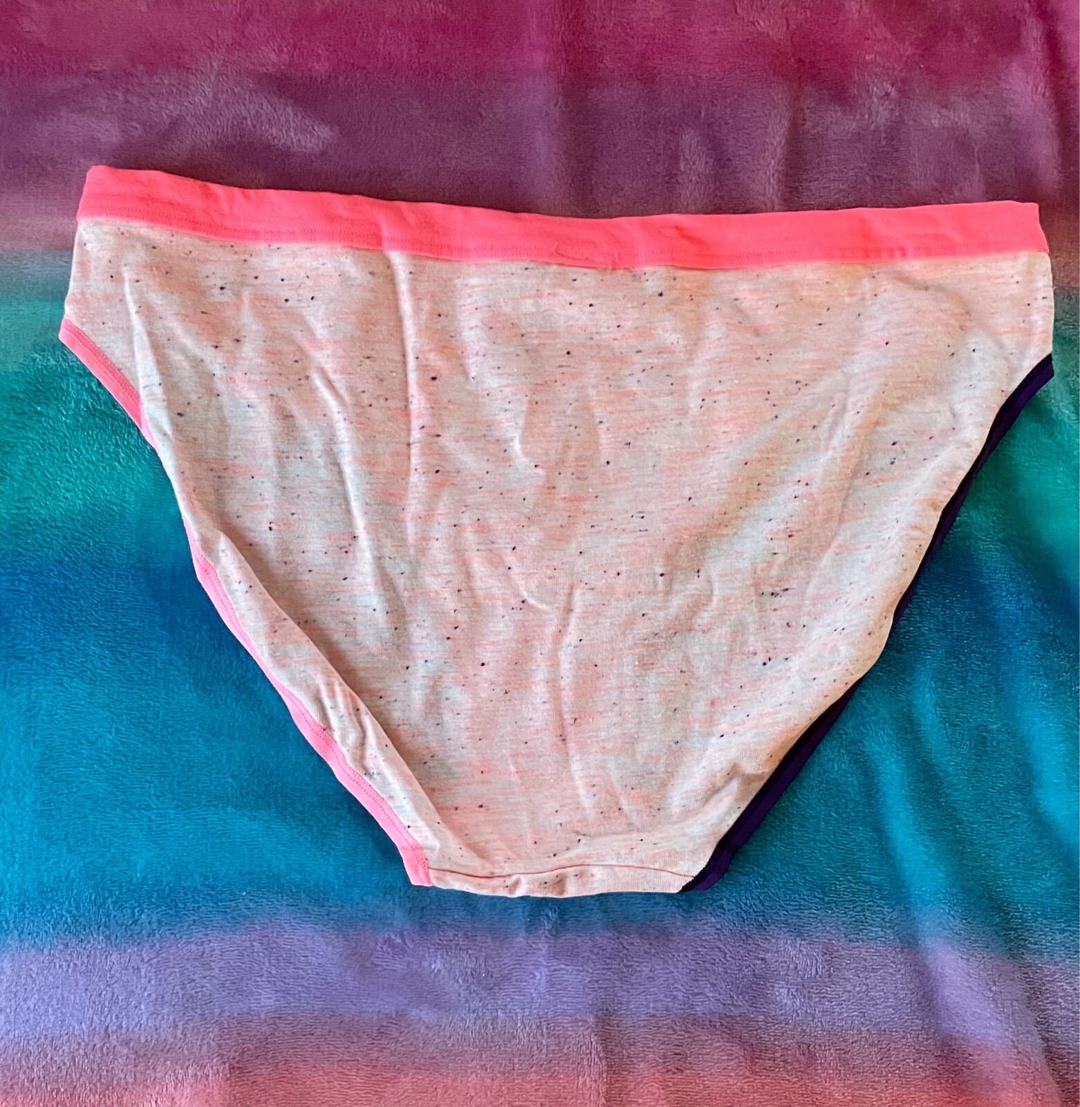 NWT Rare Victoria’s Secret Unique Coral Purple Cotton Poly Bikini Panties XL