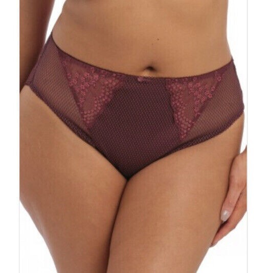 Elomi Charley Brief Size XL 16 18 Aubergine High Leg Waist Full Knickers 4386