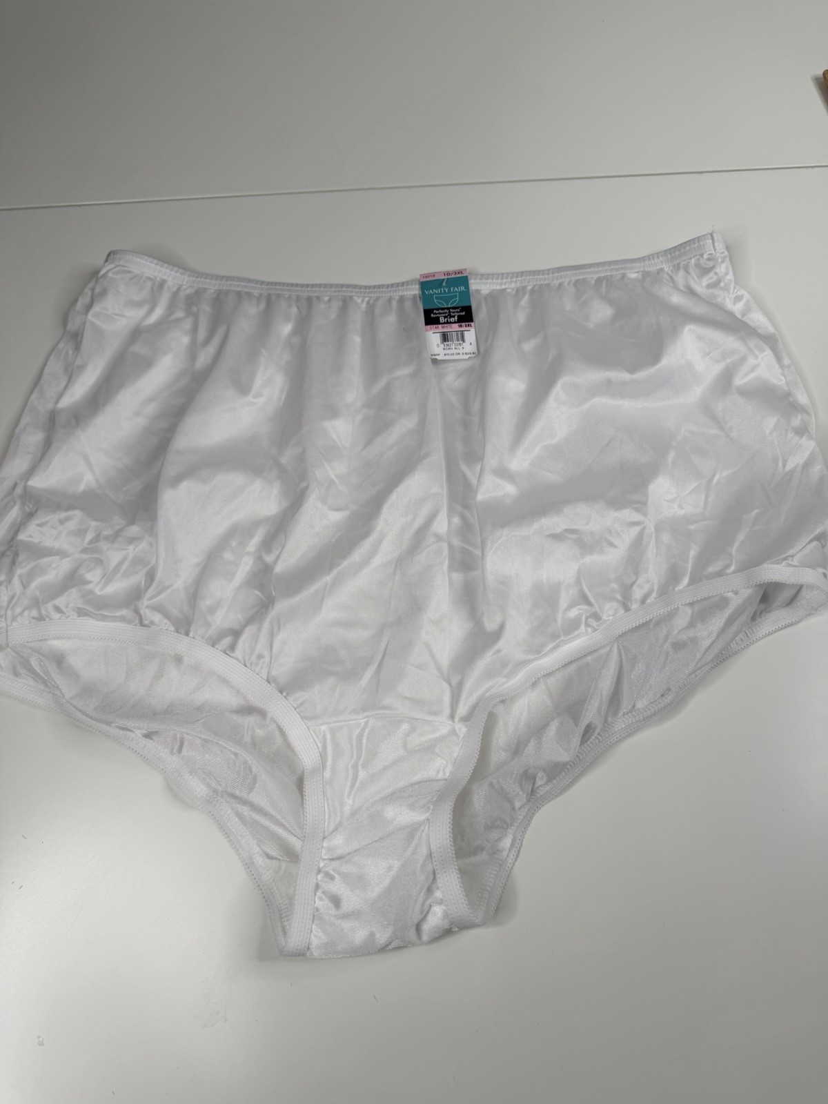 Vanity Fair nylon Cotton Briefs Size 10 3XL White NEW 16345 15712