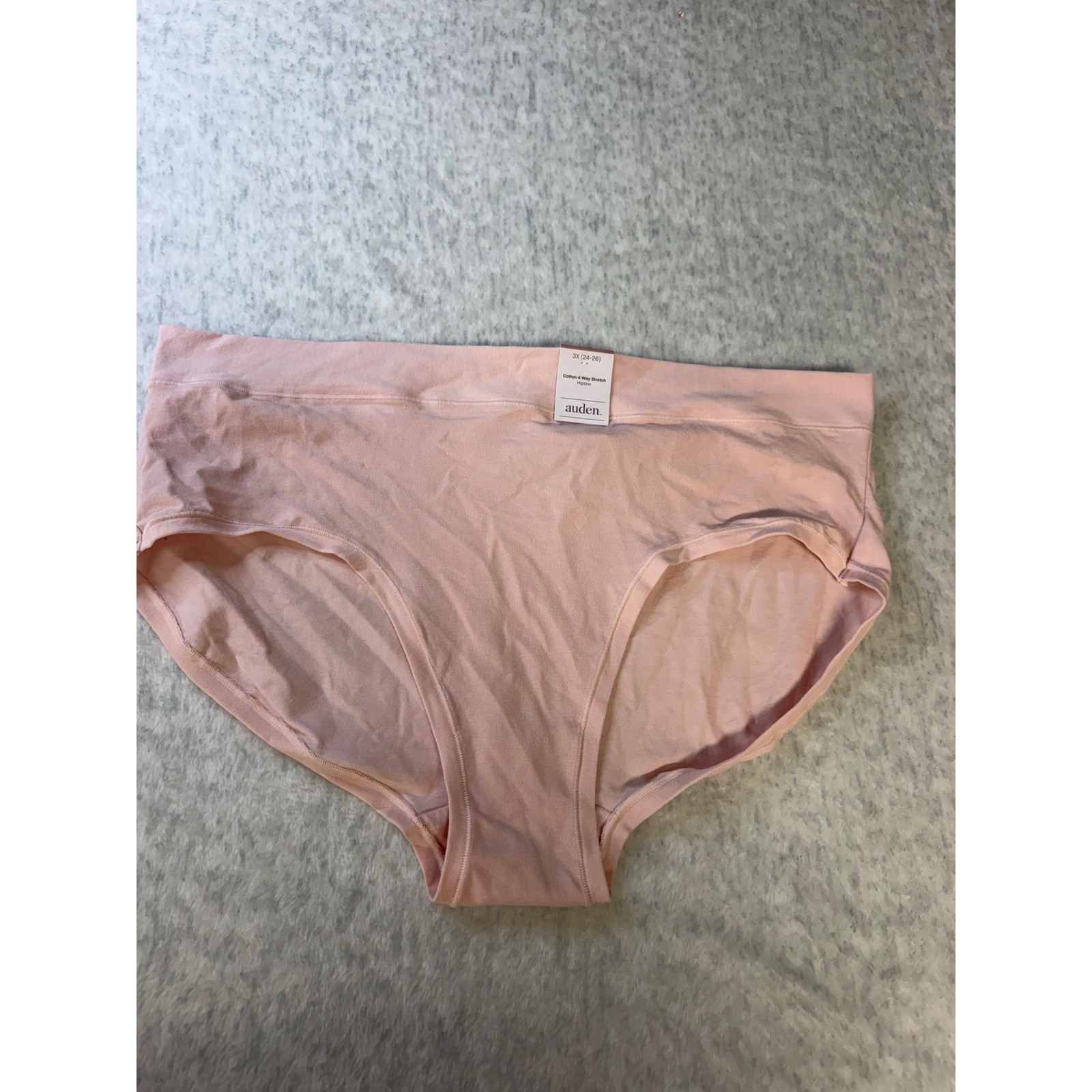 Auden Pink Cotton 4-Way Stretch Hipster Panties Plus Size 3X 24-26 NWT
