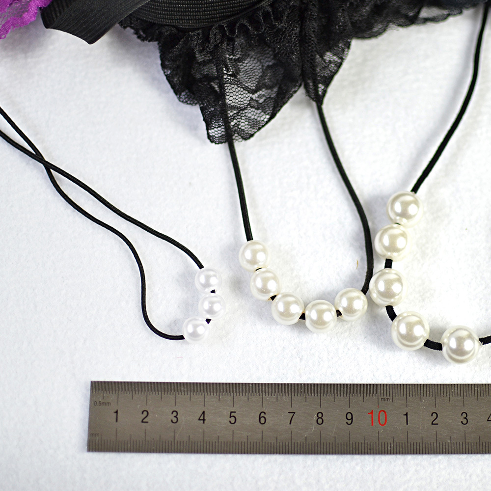 UK6-30 Plus Underwear Lace G-string Thong Lingerie Pearl Beaded Knickers Panties