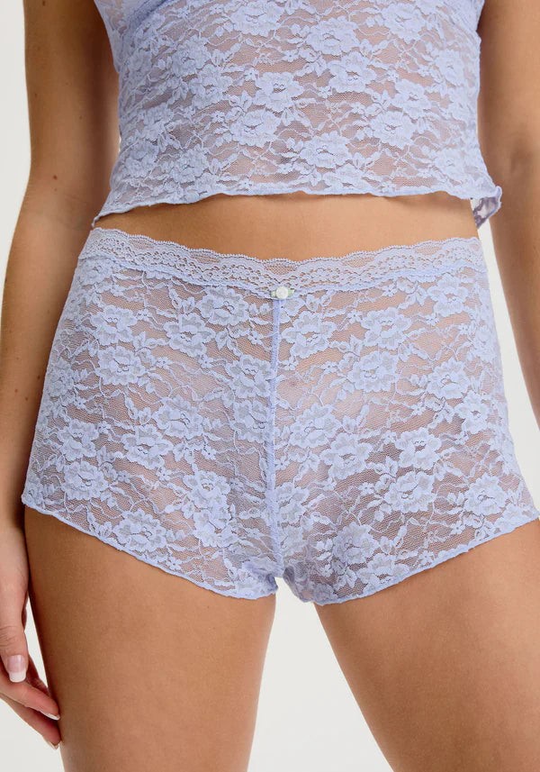 Blush Rosette Lavande Soft Mesh Lace Shorts Women’s Plus Size Lingerie 0249028