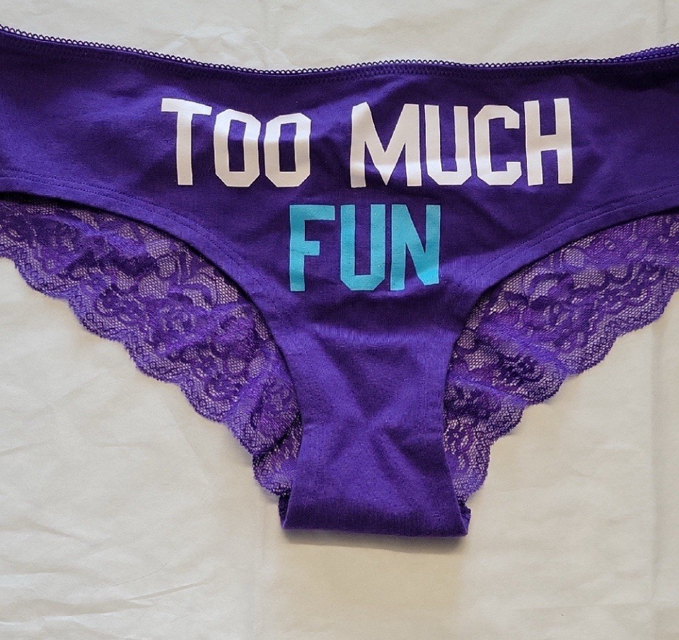 NWT XS VICTORIA’S SECRET PINK Purple Lace TOO MUCH FUN Vintage Hipster Panties