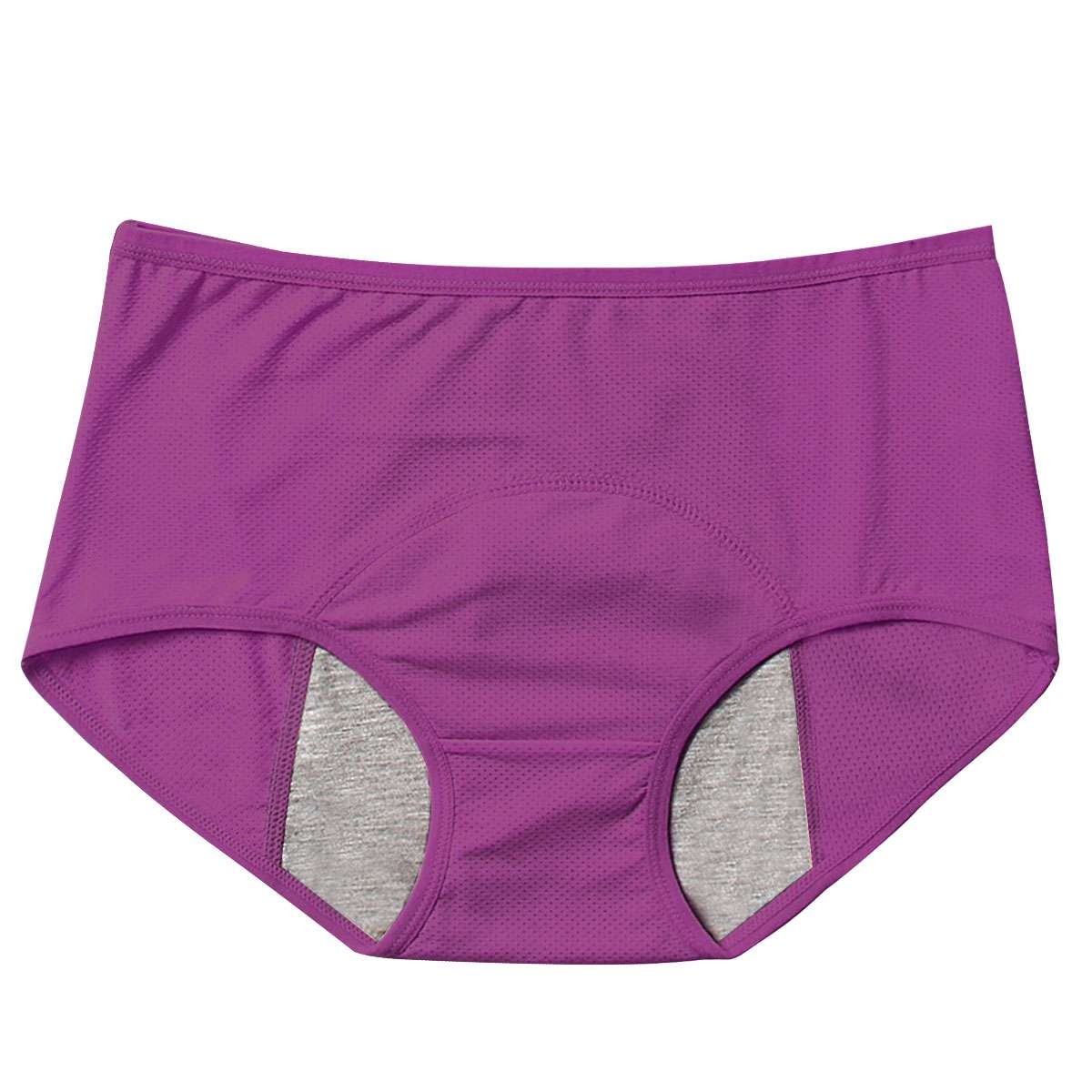 4 Packs Womens Period Cotton Panties Leakproof Menstrual Underwear Briefs Panty
