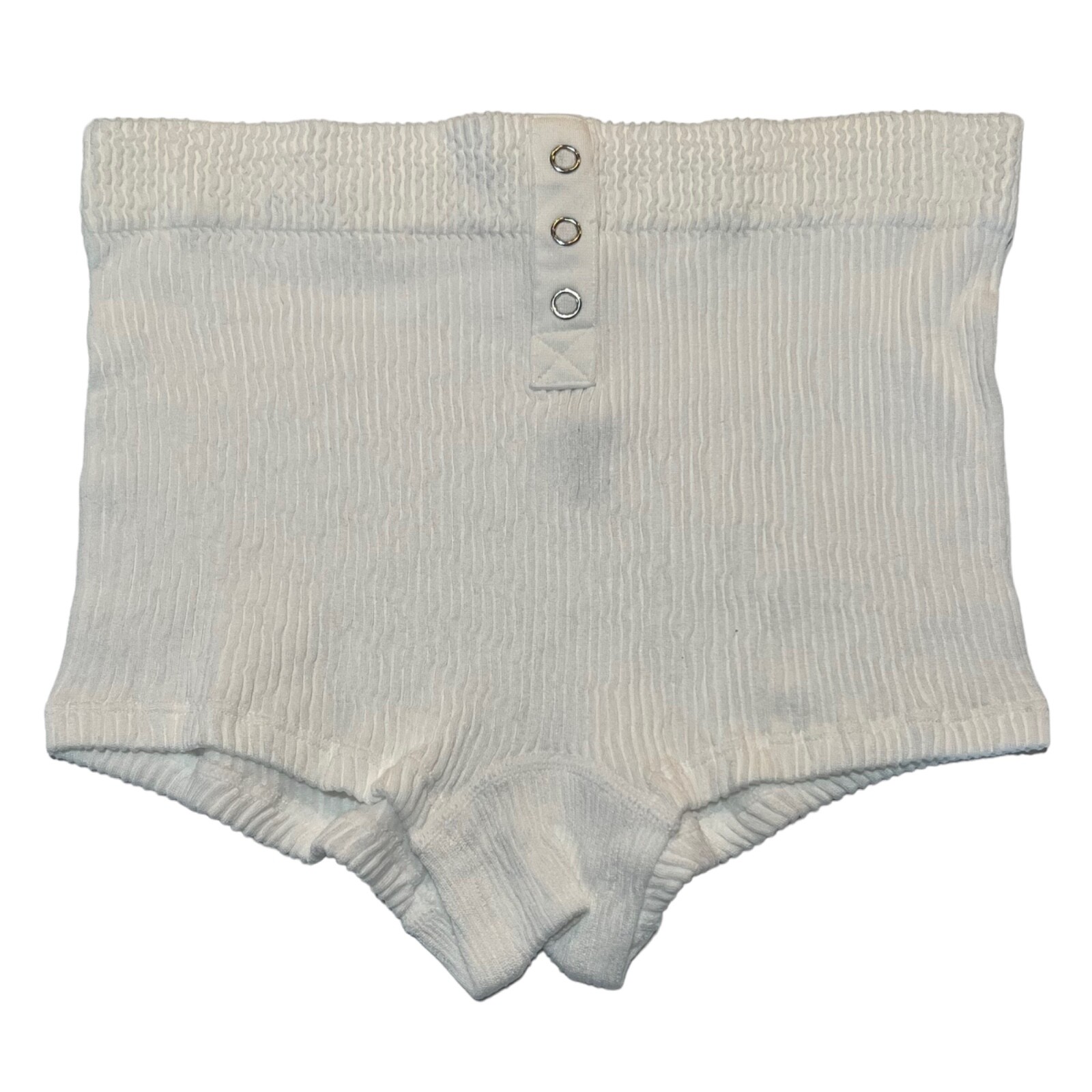NWT AERIE Shortie Panties/Underwear Sz S-M White Ribbed Nylon Blend