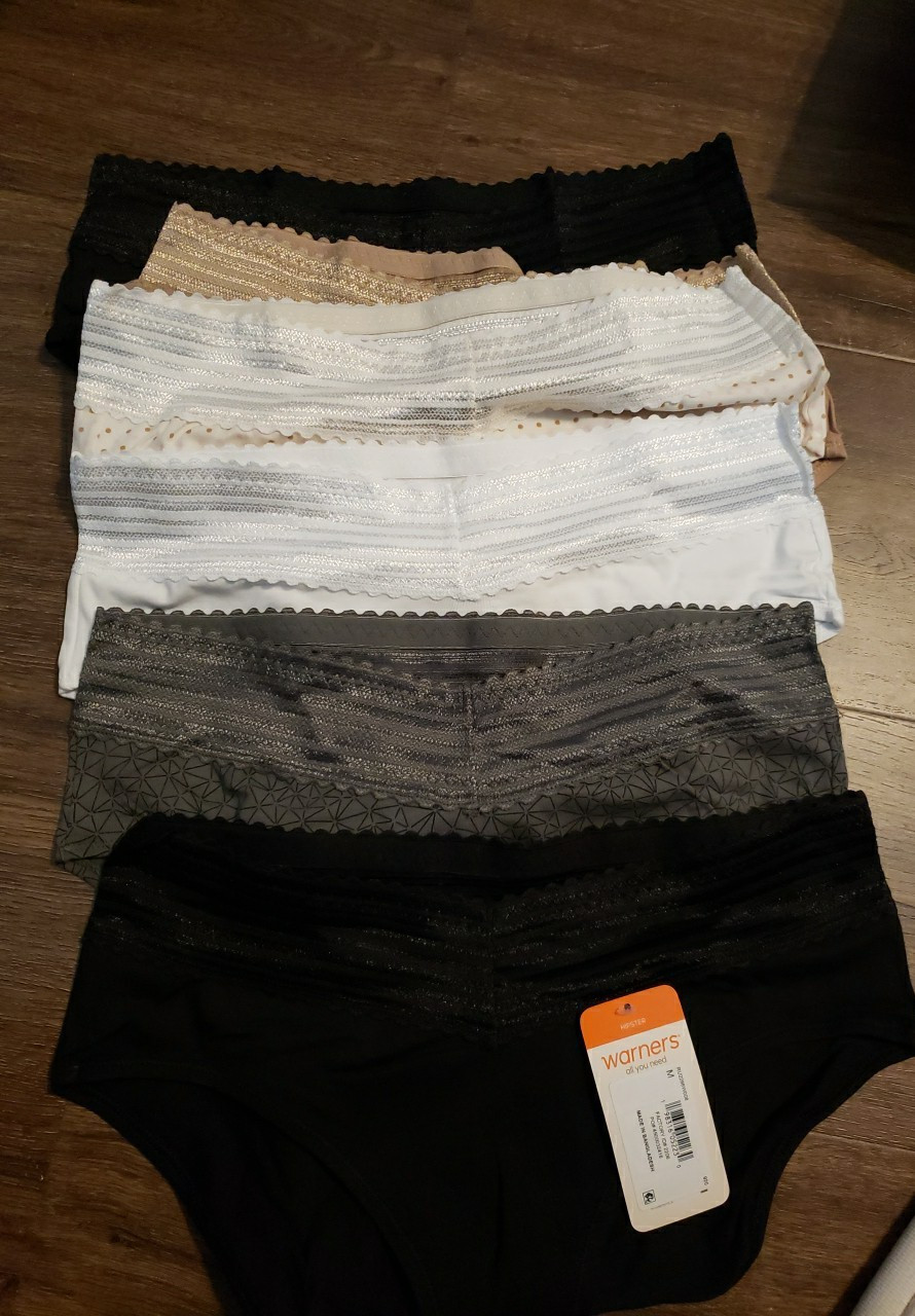 Warners Hipster Panties Underwear Lace Top (6-Pack) Women’s Sz M Cotton Stretch