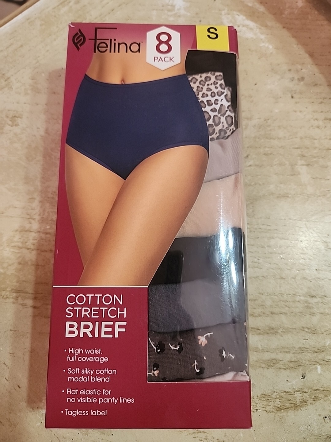 Felina Women’s Cotton Modal Full Coverage Brief 8-Pack – Spring Flowers, S