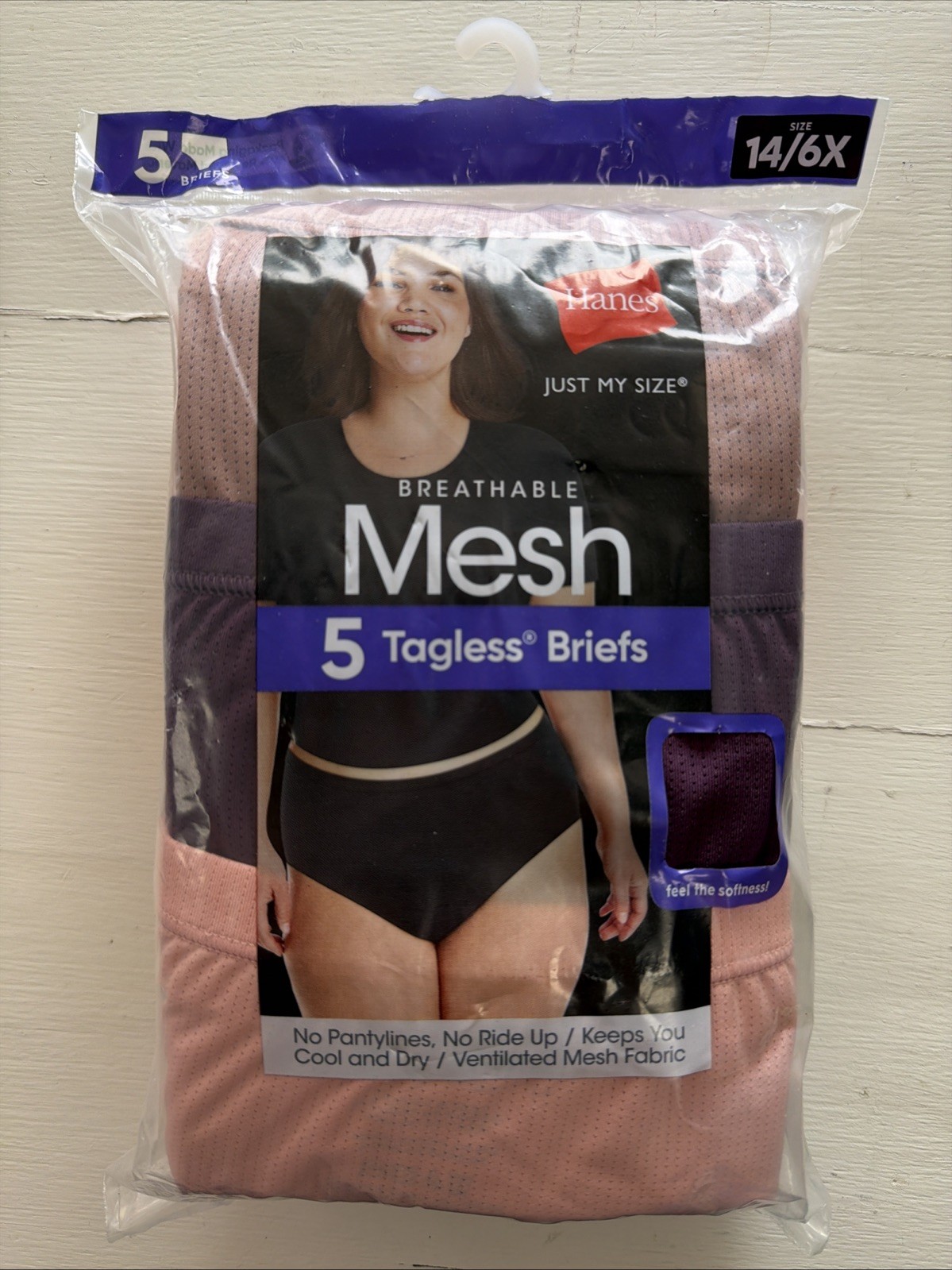 Hanes JMS Women’s 6X / 14 Breathable Mesh 5 PACK Briefs Underwear NIP