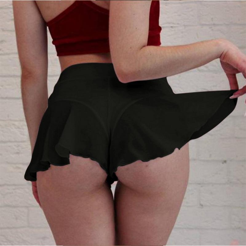 Womens Sexy Lace Lingerie Sheer Mesh Ruffle Skirt Briefs Panties Thong Underwear