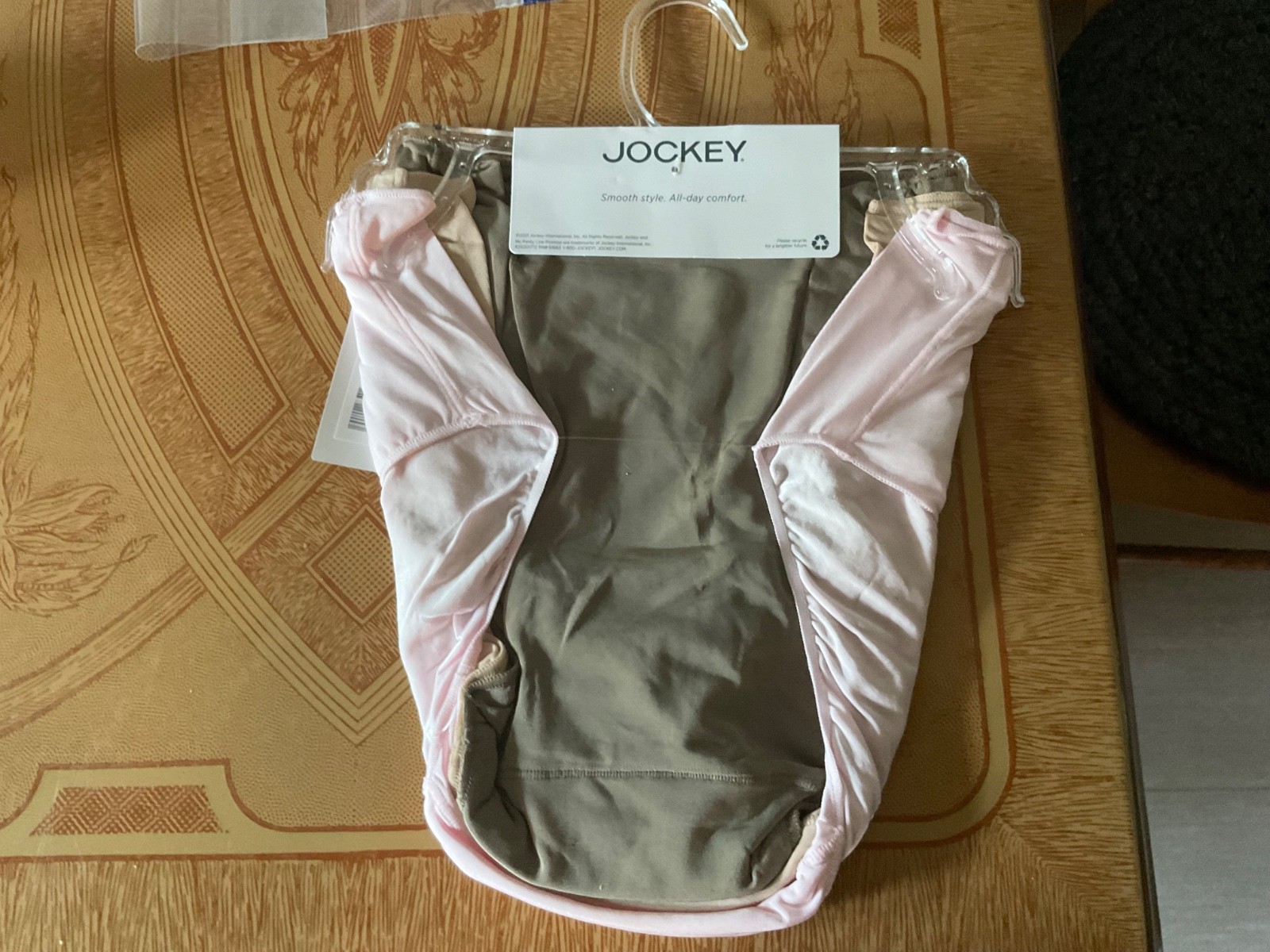 Jockey No Panty Line Promise PInk and Tan Mix Hip Briefs- Set of 3-Size 6-NWT