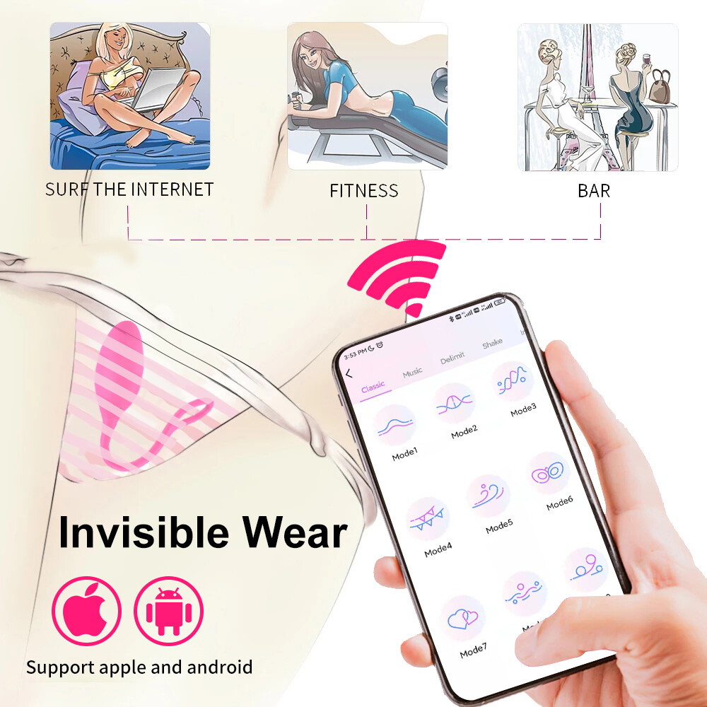 Wearable Vibrating Panties Massager Wireless APP Remote Control Waterproof Toys