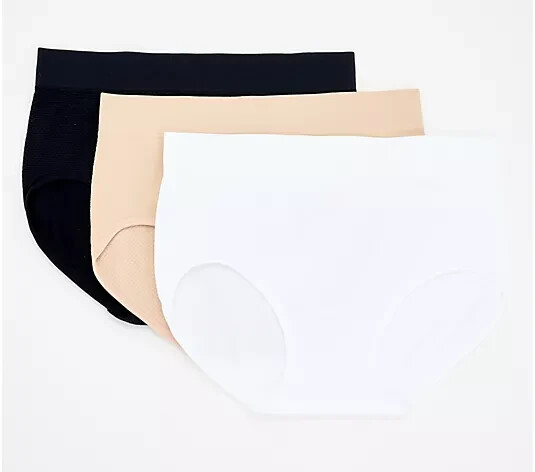 Breezies Air Effects Breathable Brief Panties 3 Pack-Sunbeige-Small-NEW-A606705