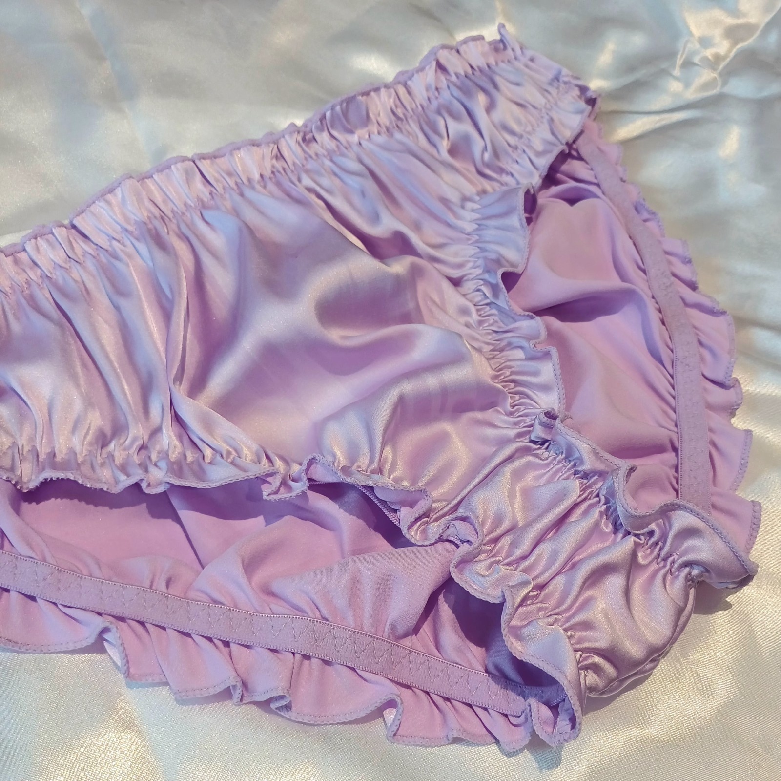 Romantic Lavender Lilac Pleated Satin Panties Knickers CD TV Sissy 3XL UK 22