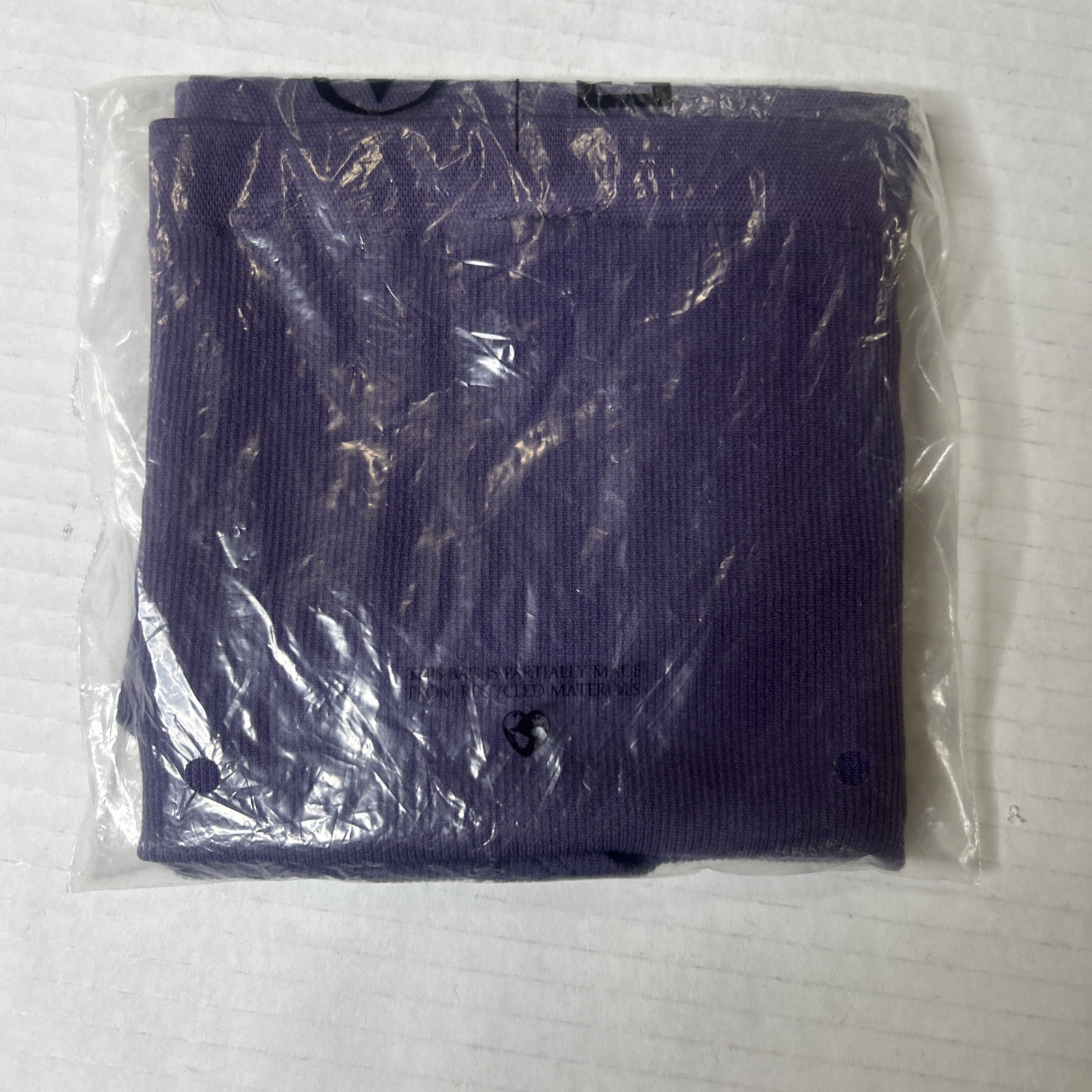 VICTORIA’S SECRET DEEP PURPLE WHITE LOGO RIBBED SEAMLESS HIPHUGGER PANTY 2XL NWT