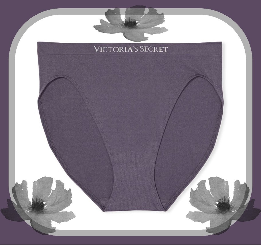 XS Grey SEAMLESS NO SHOW FULL COVER Victorias Secret High Leg Waist Brief Pantie