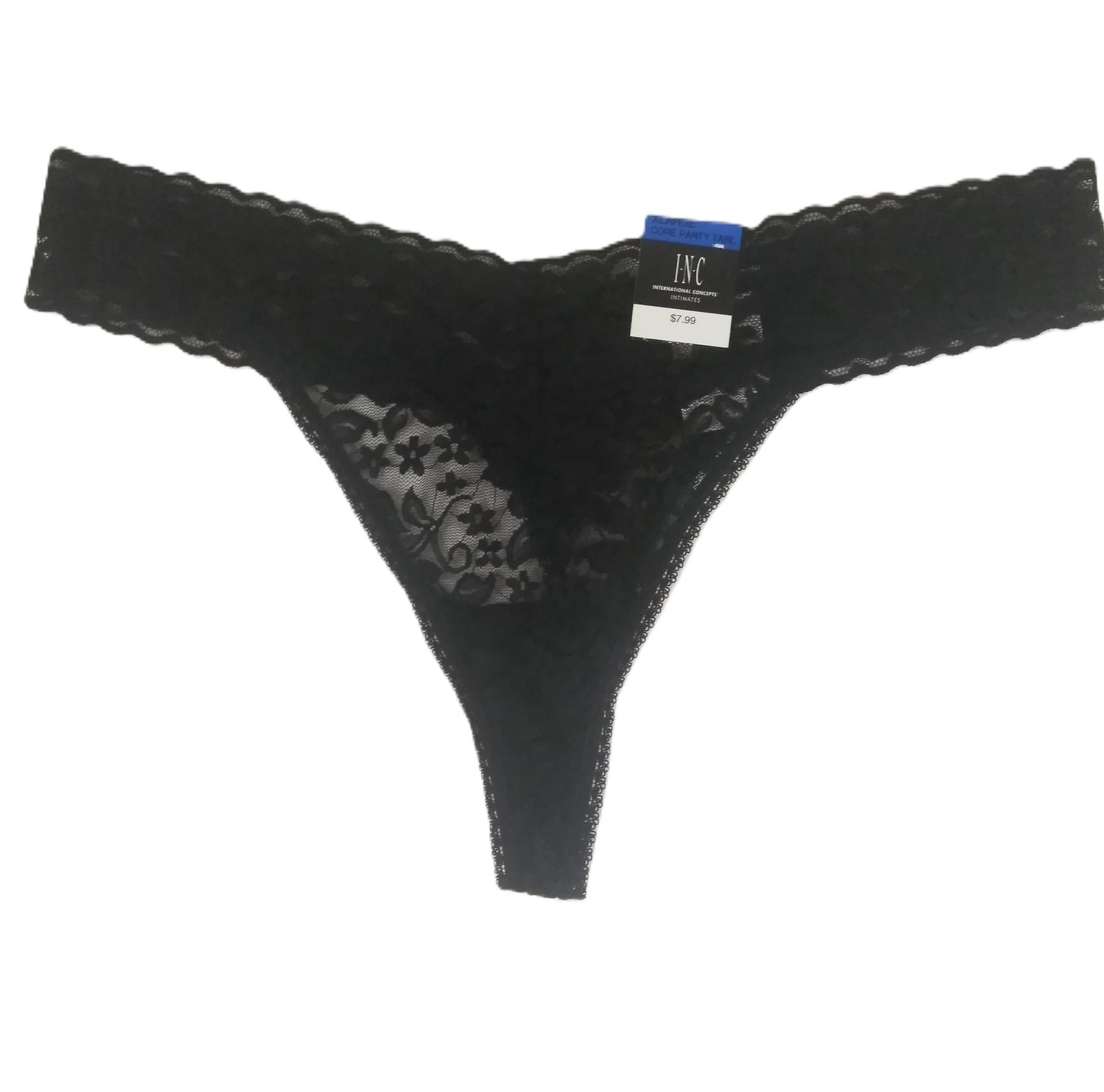 Inc International Concepts Womens Lace Thong XL 4 Pairs Blue Black Beige Gray