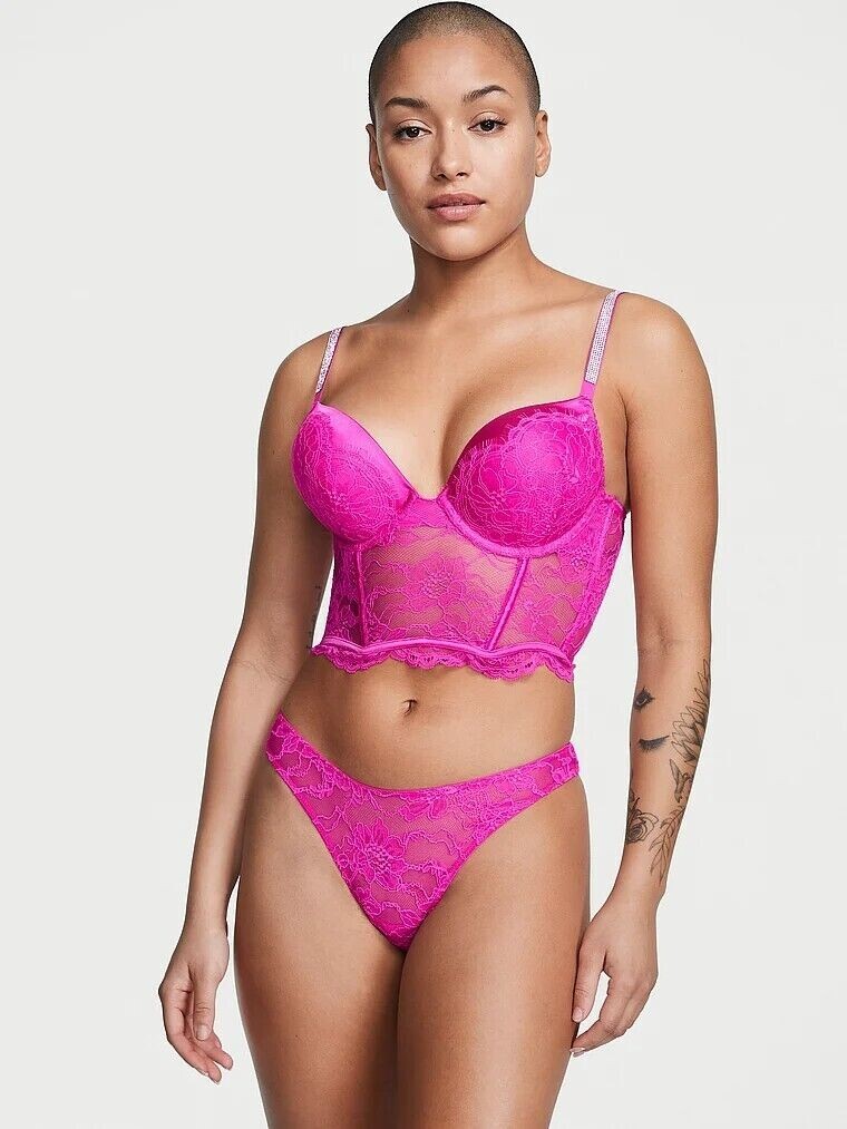 VERYSEXY Y-Back Shine Strap Thong Panty Fuchsia Frenzy S