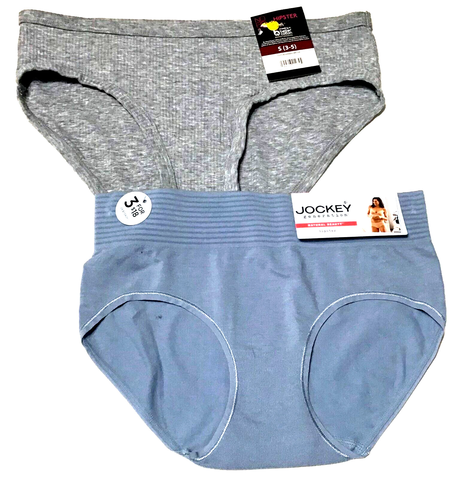 small / 5 – NWT Jockey Generation Natural Beauty hipster panty + NoBo (B2)