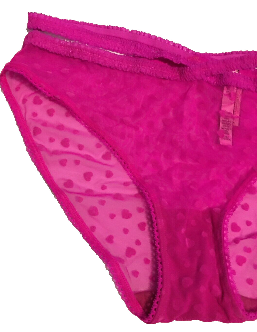 Victoria’s Secret Pink Heartbreaker Bikini Panty Size L Bali Orchid Hearts NWT