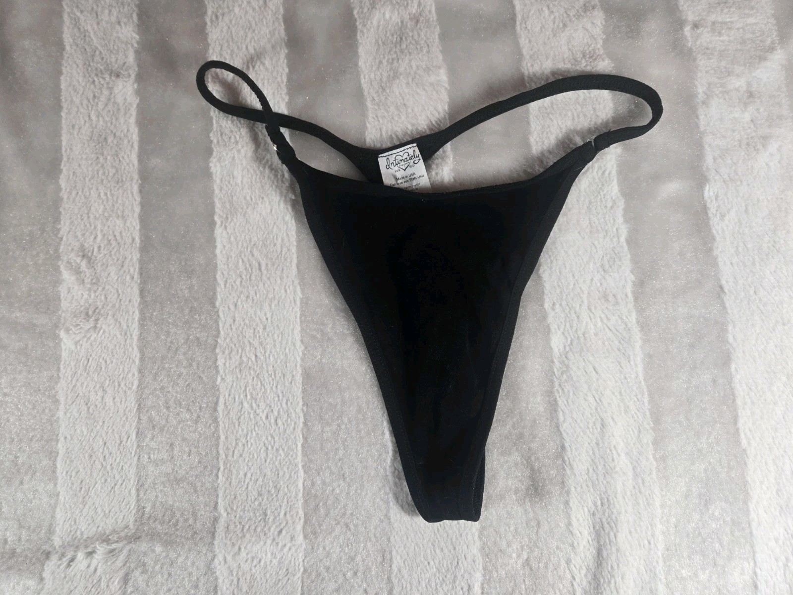 Free People Intimately String Knit Black Thong Size XS S *NEW*