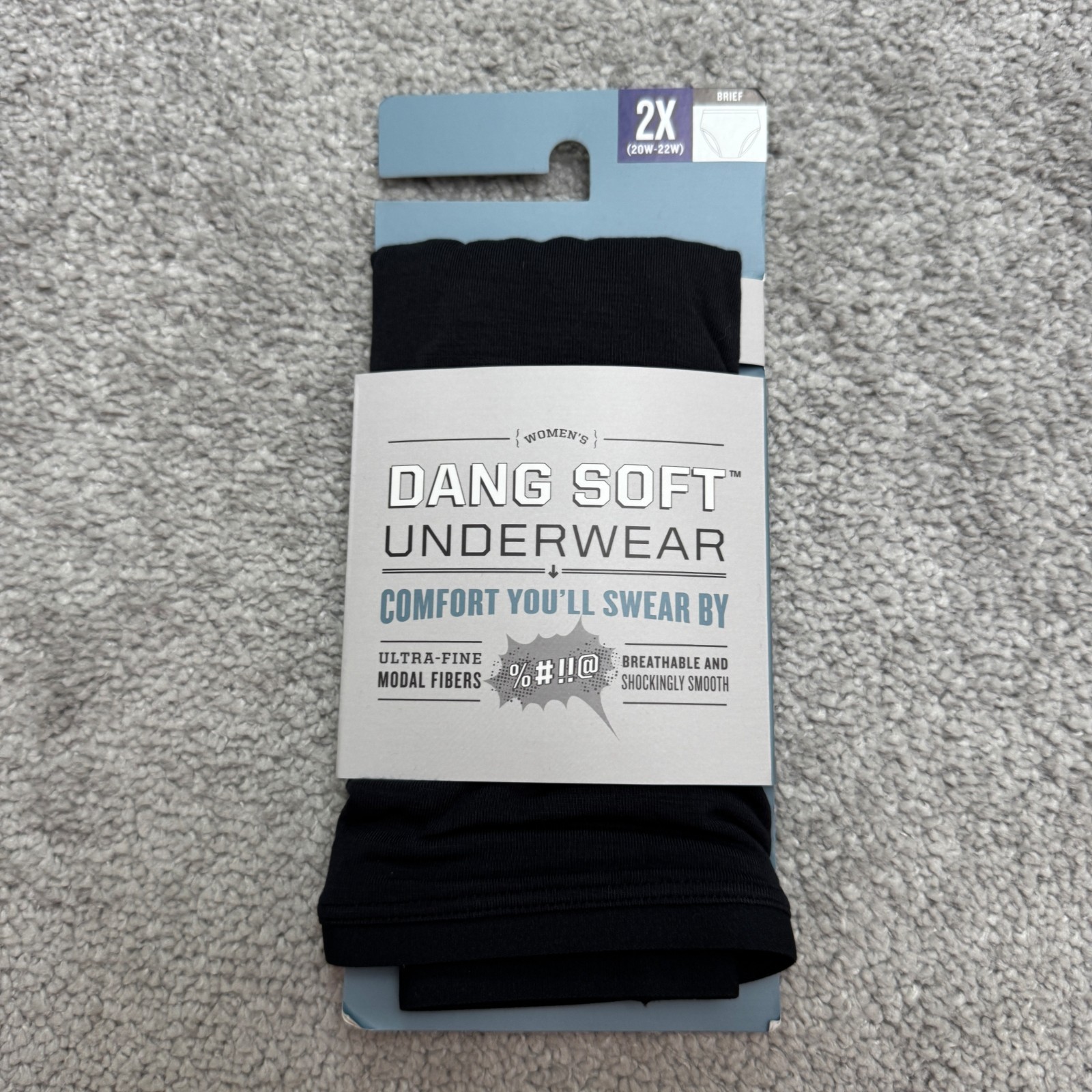 Duluth Trading Co Dang Soft Briefs Underwear Womens 2X Plus Black Stretch NWT