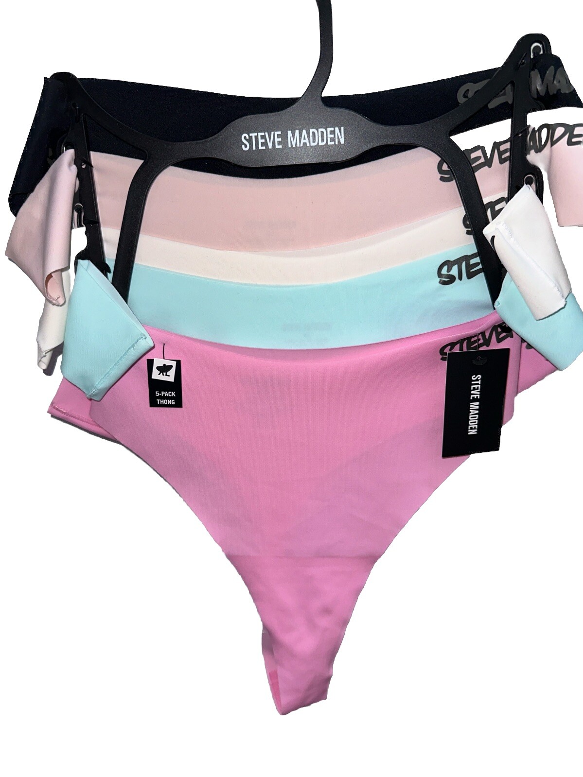 STEVE MADDEN Size: XL – 5 Pack No Show Thong Panties 🛍️ 82% Nylon-18% Spandex