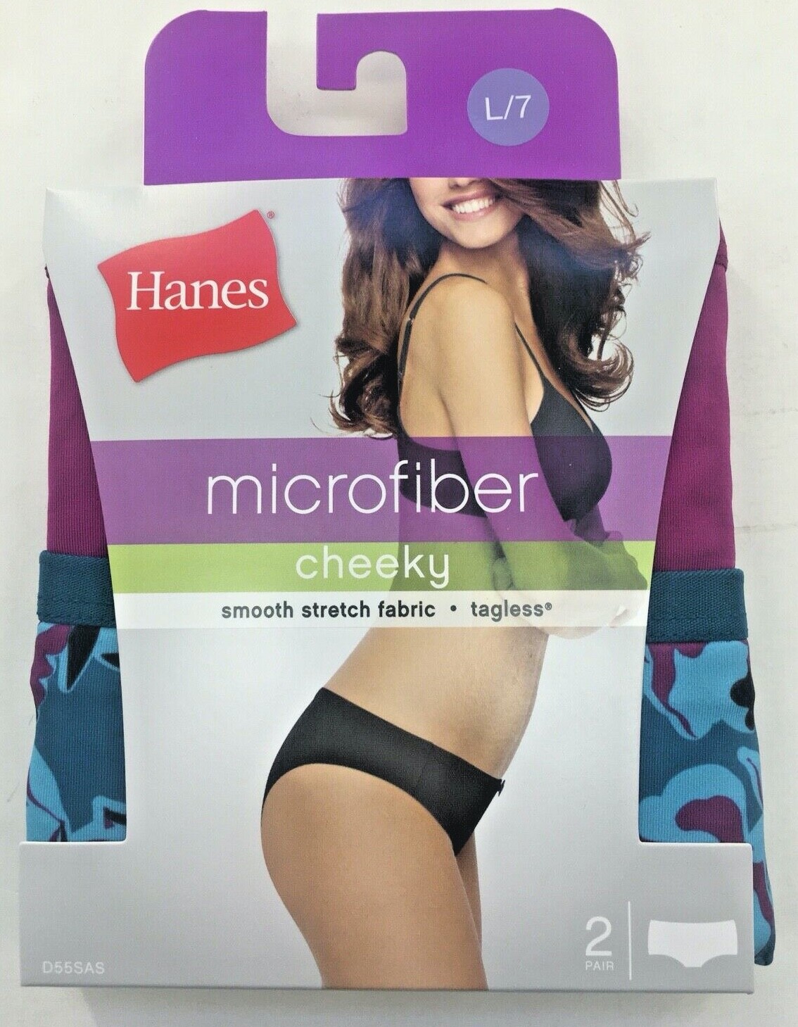 Hanes Women’s Tagless Microfiber Cheeky Panties 2 Pack Sizes 5-8