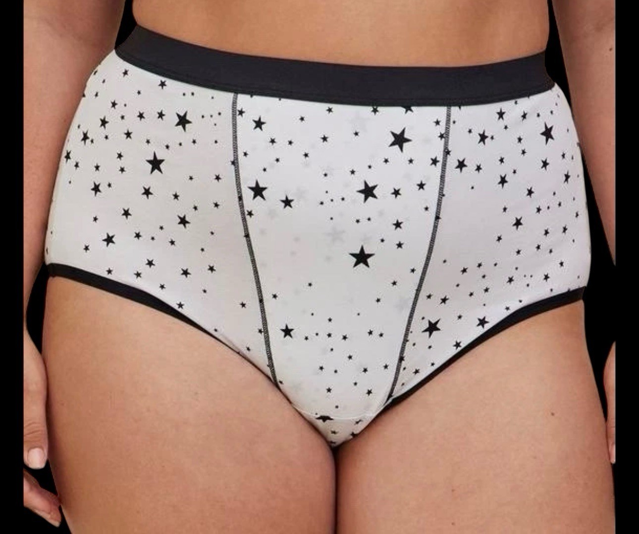 NEW Torrid White Black Stars High-Waist Brief Panty Plus Size 3 3X 22-24