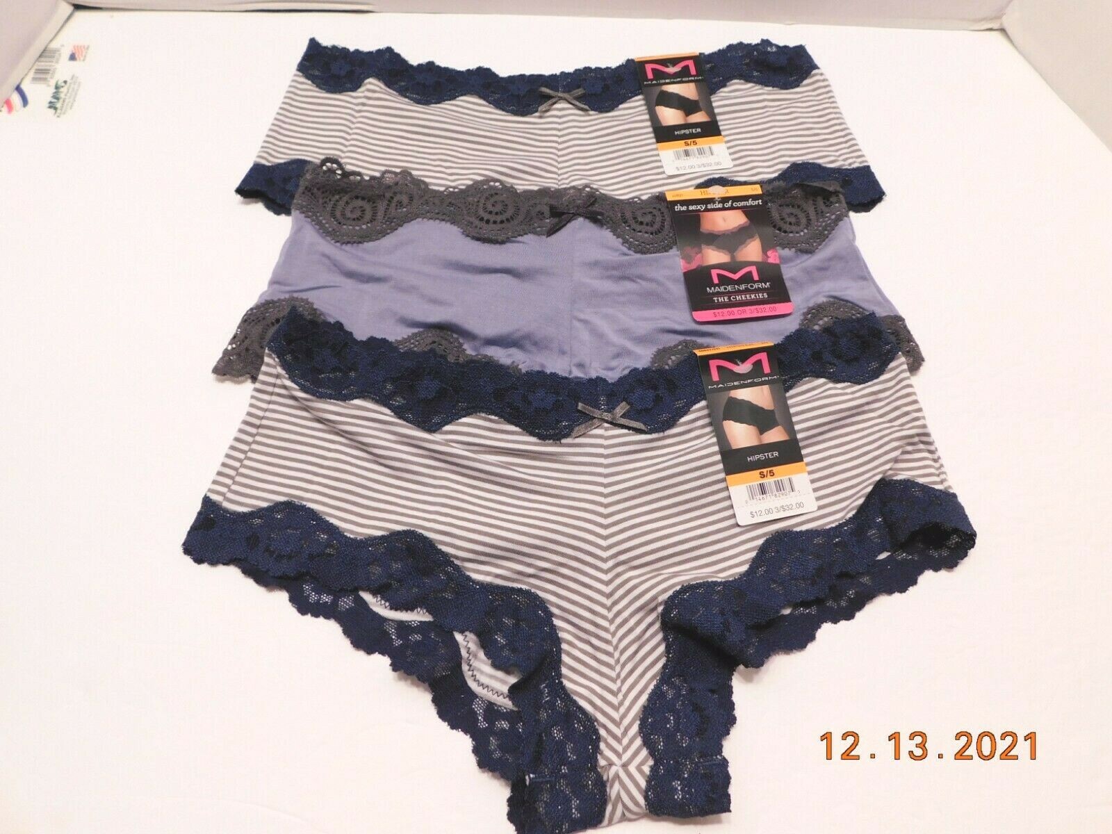 Maidenform 3 Pair Hipster,Cheekies Panty Size S/5 Mixed Lot 40837 NWT