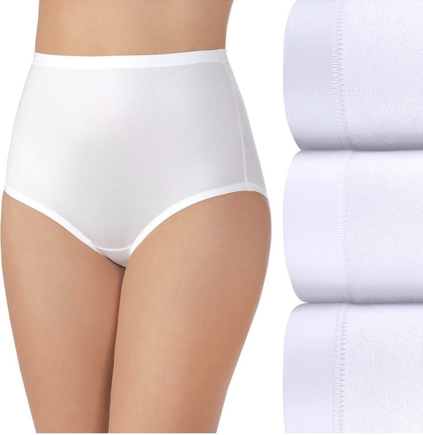 Vanity Fair Womens Body Caress Brief Panty 3-Pack White Size L 7❗️No Tags