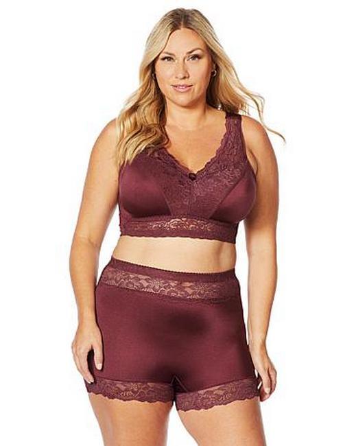 Rhonda Shear Wine Red Pinup Panty Lace Trim Retro Panties Valentines New