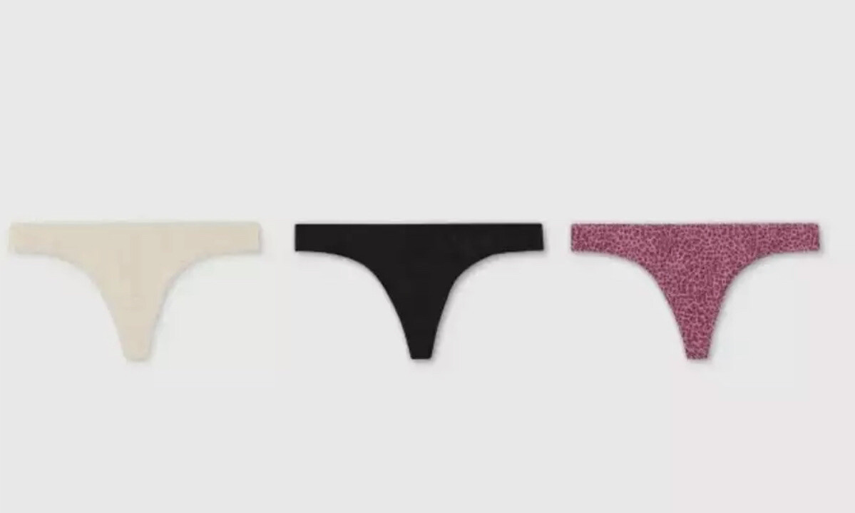 Hanes Recycled Microfiber Thongs 3-Pack Low Rise Tagless Size Small