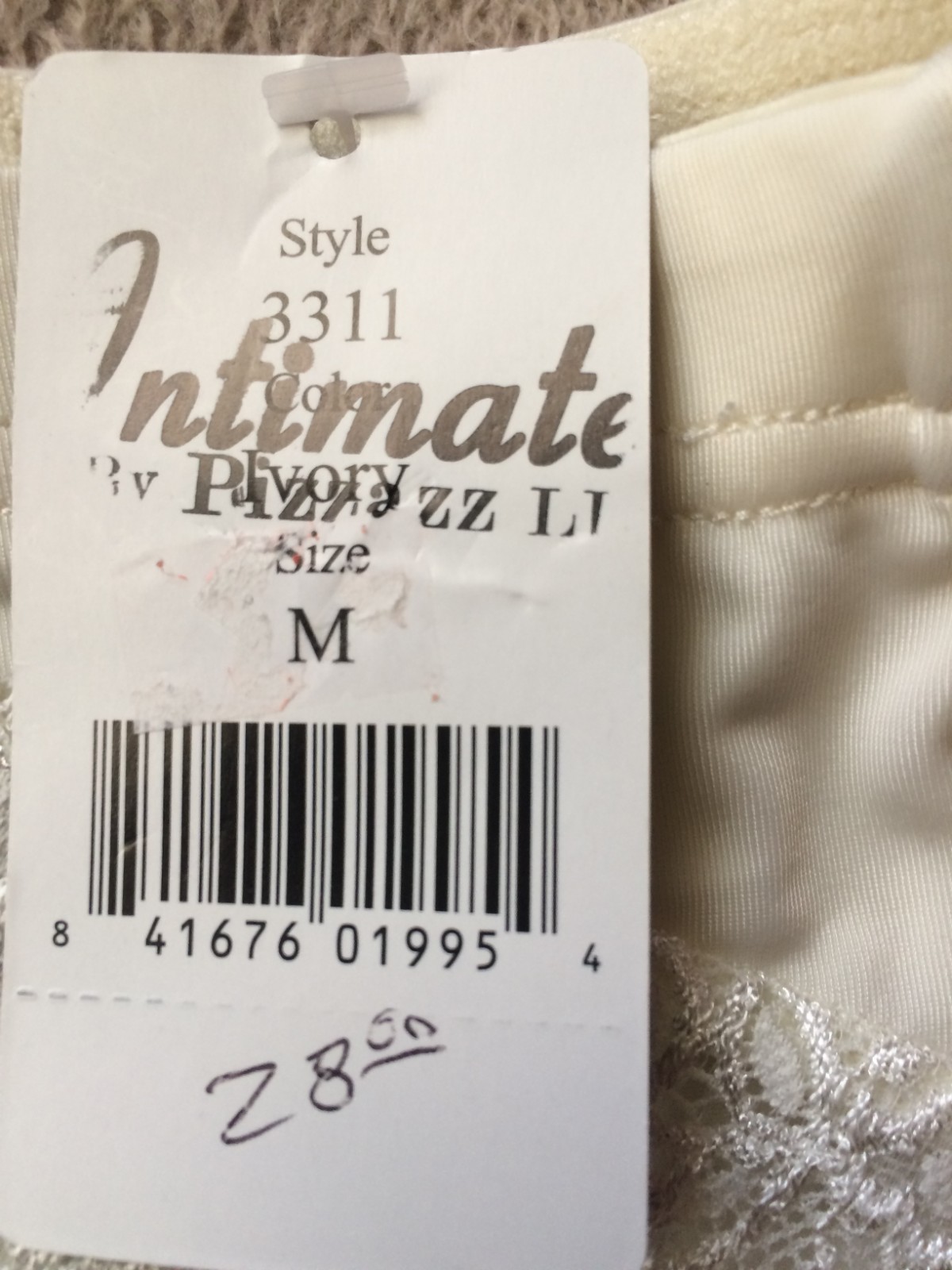 ELILA size M WHITE CHEEKY PANTY STYLE 3311 NWT