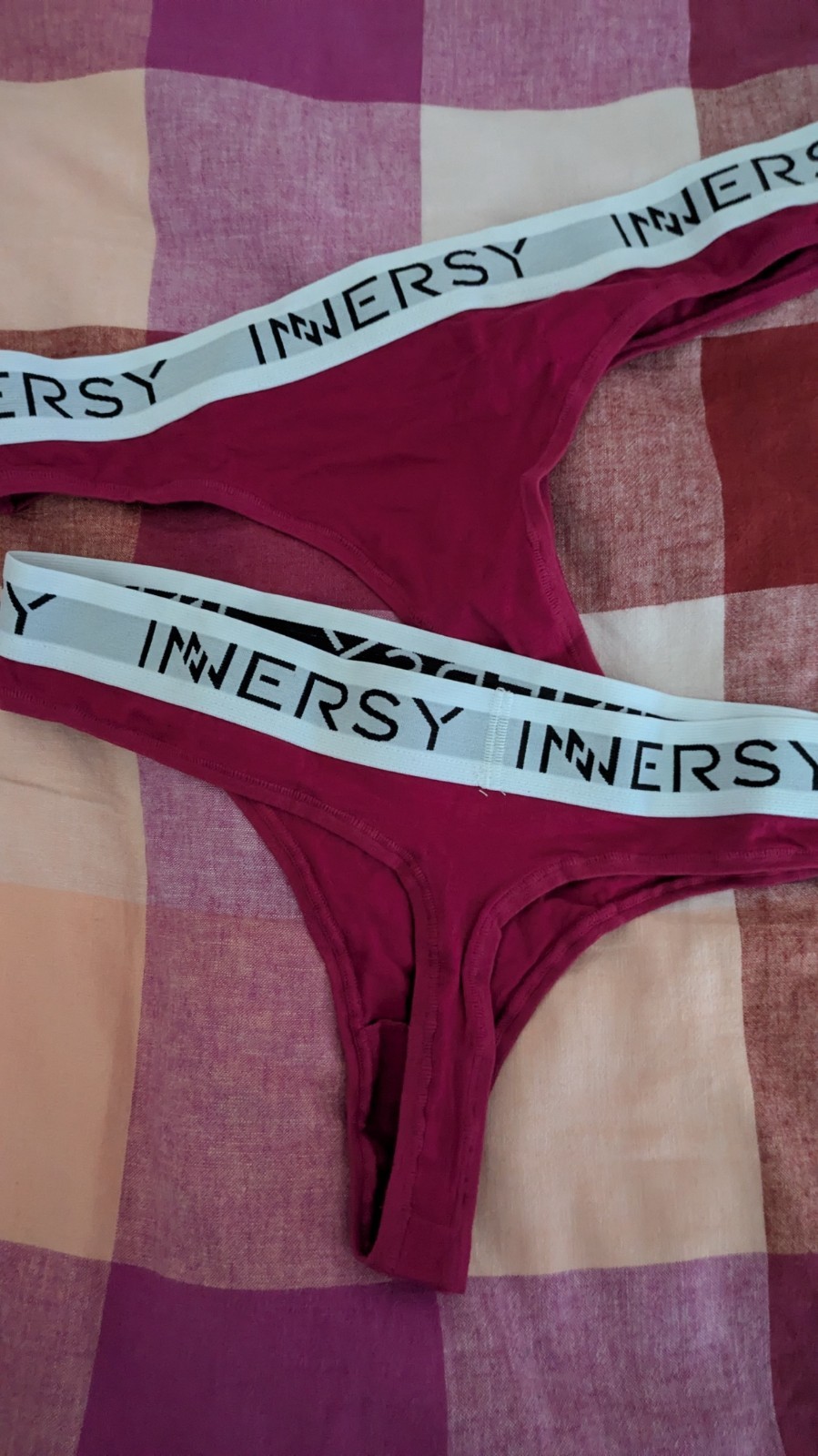 Innersy Low Waist Branded Cotton G-String – Small (AU8) – Red