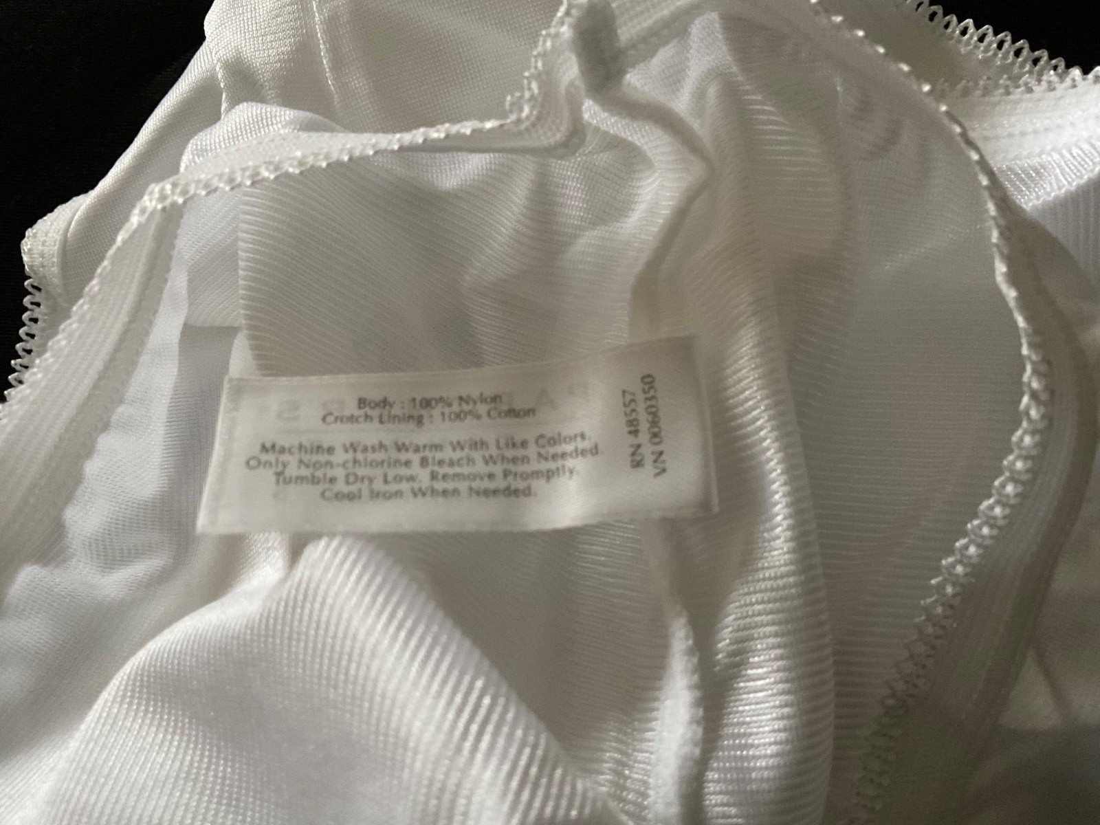 Vintage Partners White Silky Nylon Full Brief Granny Panties Size 5 New
