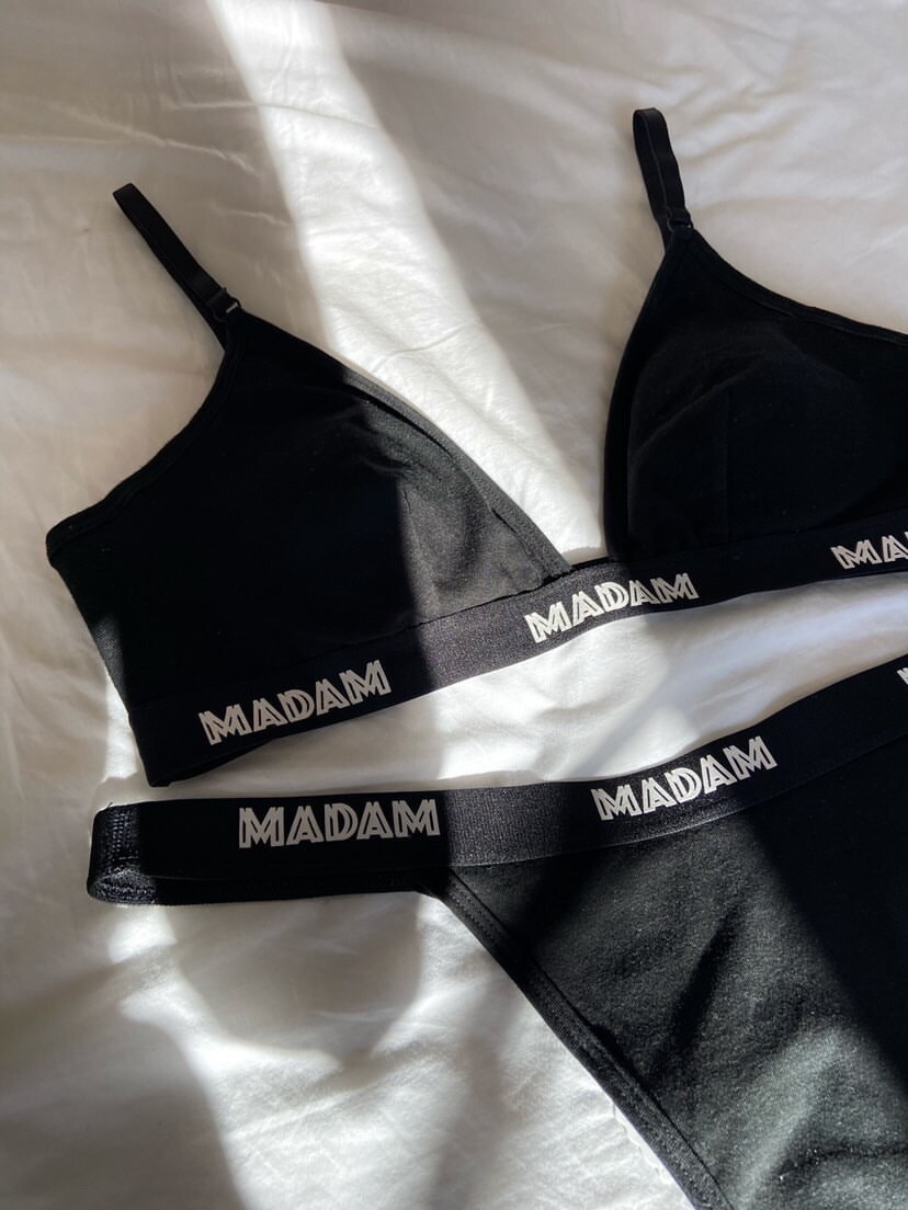 BNWT Black High Leg Thong